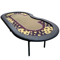 Table de poker de tournoi "GOLD" - pieds pliants - emplacement dealer – 10 joueurs