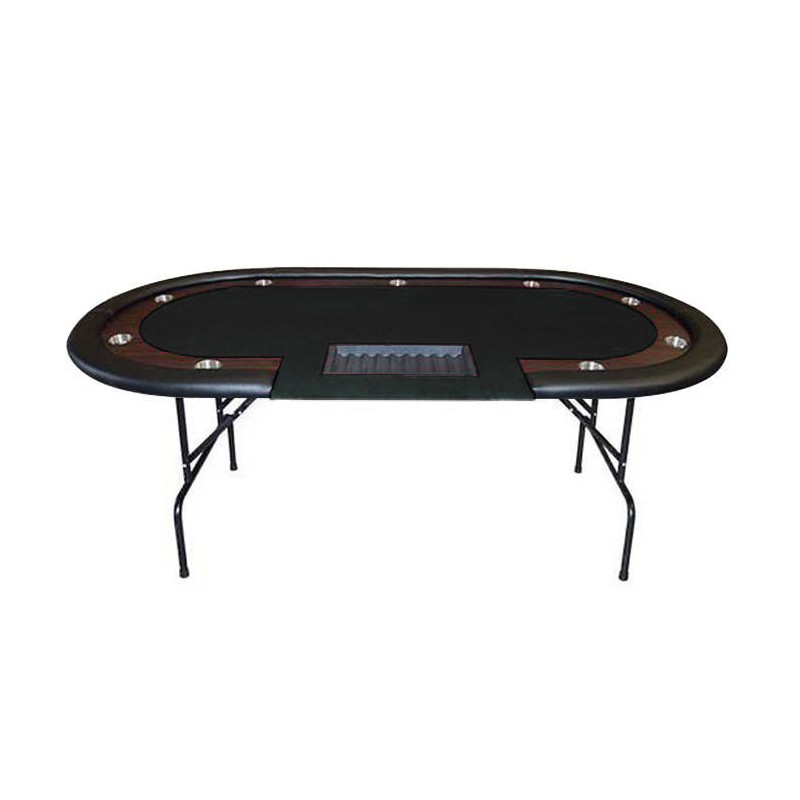 Pokertafel "VENETIAN" Zwart - inklapbare poten - met racebaan - 9 spelers + dealer
