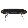Pokertafel "VENETIAN" Zwart - inklapbare poten - met racebaan - 9 spelers + dealer