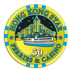 Gettone da poker "HONG KONG STAR 0.50" - in ceramica - 10g
