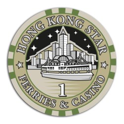 Pokerchip "HONG KONG STAR 1" - keramiek - 10g