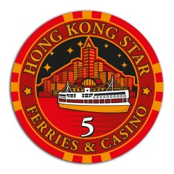 Pokerchip "HONG KONG STAR 5" - aus Keramik - 10g
