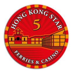 Żeton do pokera "HONG KONG STAR 5" - ceramiczny - 10g.
