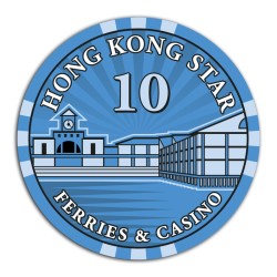 Ficha de pôquer "HONG KONG STAR 10" - em cerâmica - 10g