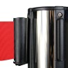 Leitpfosten "POTELET" - mit rotem ausziehbarem Gurt - aus Aluminium