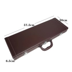 Storage case "LEATHER 500" for 500 poker chips - faux leather - wood interior