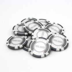Poker chips "RUNNER UP 100,000" - 12g - in ABS with metal insert - in rolls of 25 chips