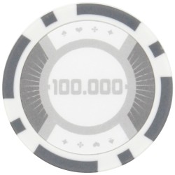 Fichas de pôquer "RUNNER UP 100 000" - 12g - em ABS com inserção de metal - em rolos de 25 fichas.