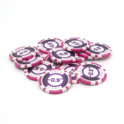Fiches da poker "RUNNER UP 0.5" - 12g - in ABS con inserto metallico - per rotoli da 25 fiches