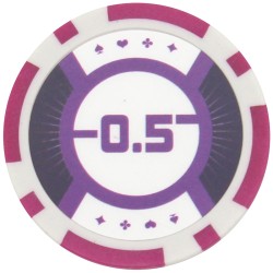 Fiches da poker "RUNNER UP 0.5" - 12g - in ABS con inserto metallico - per rotoli da 25 fiches