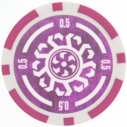 Fichas de poker "CELTIK 0.5" - 12g - em ABS com inserção de metal - em rolos de 25 fichas