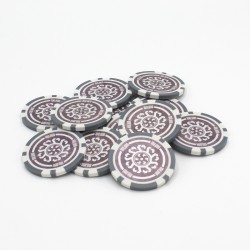 Poker chips "CELTIK 100,000" - 12g - in ABS with metal insert - in rolls of 25 chips.