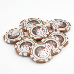 Pokerchips "ROYAL FLUSH 0.25" - in ABS met metalen inlegstuk - rol van 25 chips - 11,5 g.