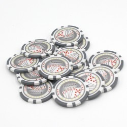 Pokerspelmarker "ROYAL FLUSH 100 000" - i ABS med metallinsats - rulle med 25 marker - 11,5 g