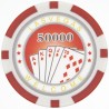 "Poker chips 'ROYAL FLUSH 50,000' - in ABS with metal insert - roll of 25 chips - 11.5g"