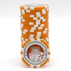 Pokażniki do pokera "ROYAL FLUSH 25 000" - ABS z wkładką metalową - rolka 25 żetonów - 11,5 g