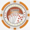 Pokerspelmarker "ROYAL FLUSH 25 000" - i ABS med metallinlägg – rulle med 25 marker – 11,5 g