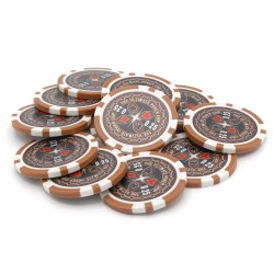 Pokermarker "ULTIMATE POKER CHIPS 0.25" - i ABS med metallinsats - rulle med 25 marker - 11,5 g.