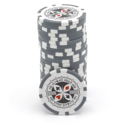 "ULTIMATE POKER CHIPS 100,000" poker chips - ABS with metal insert - roll of 25 chips - 11.5 g