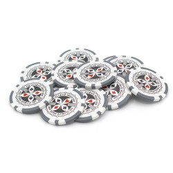 Pokerchips "ULTIMATE POKER CHIPS 100 000" - i ABS med metallinlägg – rulle med 25 chips – 11,5 g.