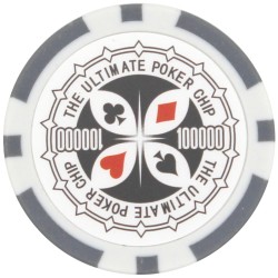 Fichas de póker "ULTIMATE POKER CHIPS 100,000" - en ABS con inserto metálico - rollo de 25 fichas - 11,5 g