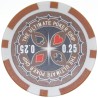 "ULTIMATE POKER CHIPS 0.25" poker chips - in ABS with metal insert - roll of 25 chips - 11.5 g.