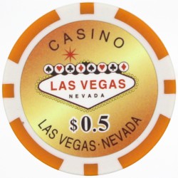"WELCOME LAS VEGAS 0.5" poker chips - ABS with metal insert - 25 chips roll - 11.5 g