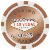Zestaw żetonów do pokera "WELCOME LAS VEGAS 0.25" - z ABS z wkładką metalową - rolka 25 żetonów - 11,5 g