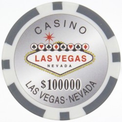 Poker chips "WELCOME LAS VEGAS 100,000" - ABS with metal insert - 25-chip roll - 11.5g