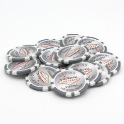 Pokerchips "WELCOME LAS VEGAS 100 000" - ABS mit Metalleinsatz - 25er Rolle - 11,5 g.