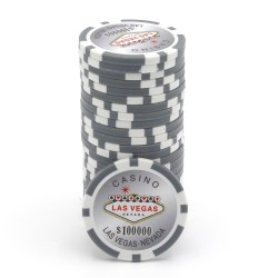 Żetony do pokera "WELCOME LAS VEGAS 100 000" - ABS z wkładką metalową - rolka 25 żetonów - 11,5 g