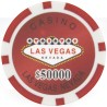 Pokerchips "WELCOME LAS VEGAS 50 000" - in ABS met metalen inzetstuk - rol van 25 chips - 11,5 g