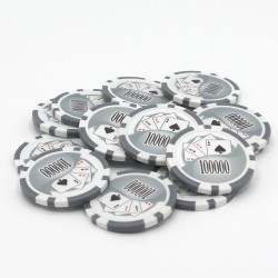 Jetons de poker "YING YANG 100 000" - en ABS avec insert métallique – rouleau de 25 jetons  – 11,5 g