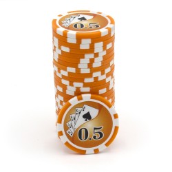 Fichas de póker "YING YANG 0.5" - de ABS con inserto metálico - rollo de 25 fichas - 11,5 g.