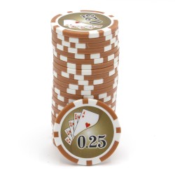"Poker chips "YING YANG 0.25" - in ABS with metal insert - roll of 25 chips - 11.5 g"