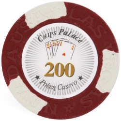 Ficha de pôquer "LAS VEGAS 200" - em composto de argila com inserção metálica - 14g - à venda individualmente