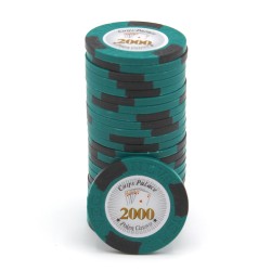 Pokerfiche "LAS VEGAS 2000" - in klei composiet met metalen inzetstuk - 14g - te koop per stuk