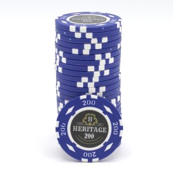 Pokerfiche "HERITAGE 200" - 14g - van kleicomposiet met metalen inzetstuk - te koop per stuk