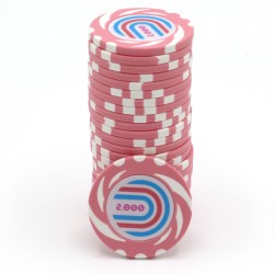 Pokermarker "TWISTER VALUE 2000" - 14g - i lera komposit med metallinlägg - till försäljning styckvis