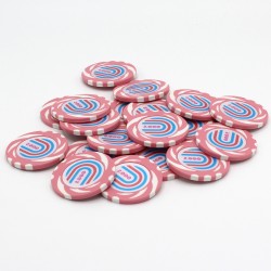 Jeton de poker "TWISTER VALEUR 2000" - 14g - en clay composite avec insert métal - en vente à l'unité