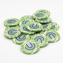 Poker chip "TWISTER VALUE 100,000" - 14g - in clay composite with metal insert - sold individually