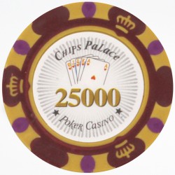 Poker chip "CROWN 25,000" - in clay composite with metal insert - 14g - sold individually