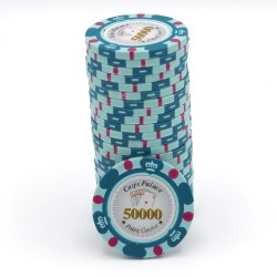 Pokermarker "CROWN 50 000" - i lera komposit med metallinsats - 14g - säljs styckvis