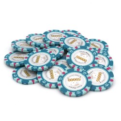 Poker chip "CROWN 50,000" - in clay composite with metal insert - 14g - sold individually.