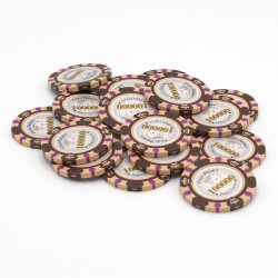 Poker chip "CROWN 100,000" - in clay composite with metal insert - 14g - sold individually