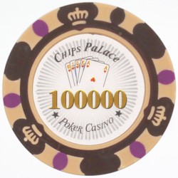 Pokerchip "CROWN 100.000" - aus Tonverbundstoff mit Metalleinlage - 14g - einzeln erhältlich