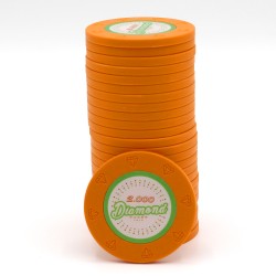 Ficha de póquer "DIAMOND 2000" - 14g - em compósito de argila com inserção de metal - à venda individualmente