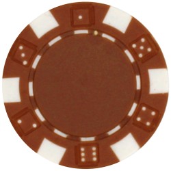 Fichas de pôquer "DICE MARRON" - em ABS com inserção metálica - rolo de 25 fichas - 11,5 g