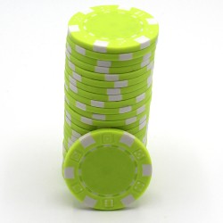 Poker chips "DICE LICHTE GROEN" - in ABS met metalen insert - rol van 25 chips - 11,5 g