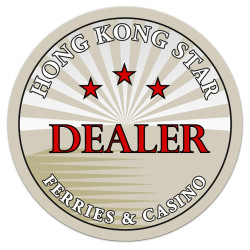 Bottone Dealer "HONG KONG STAR" - in ceramica - 50mm